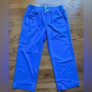 FIGS ISABEL Scrub Pants Royal Blue XXL | WIDE Leg Tech Fabric